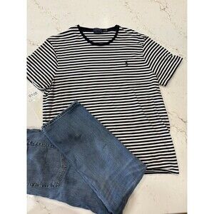 Polo Ralph Lauren Shirt Mens XL Stripes Short Sleeve Lightweight Crew Neck Slim